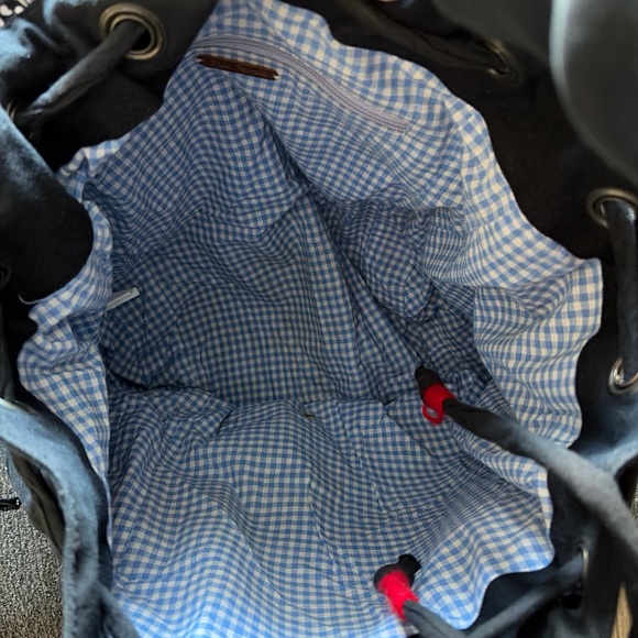 Free People Black Backpack with Red Embroidered Flap - Picture 4 of 5